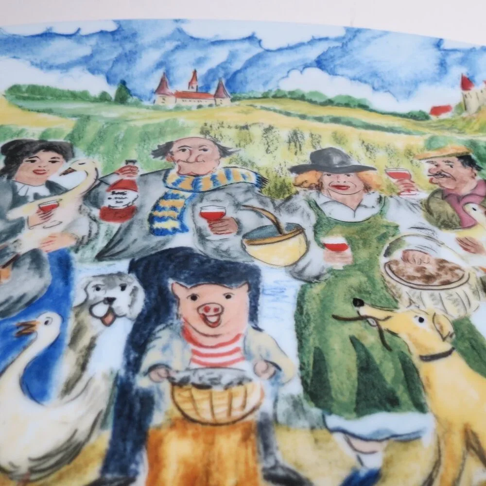 Serving Platter village scene by William Sonoma Porcelain
